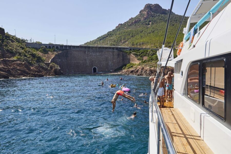 Cannes: Half-Day Catamaran Cruise with Lunch - St. Marguerite Island and the Included Ferry Back to Cannes
