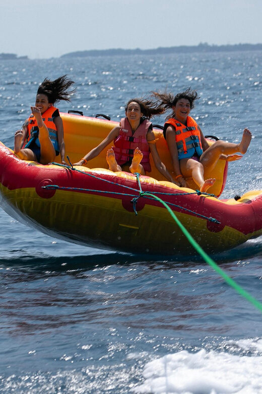 Cannes: Towed Buoys Activity - The 10-minute sofa or flyfish tow: speed, shaking, and big laughs