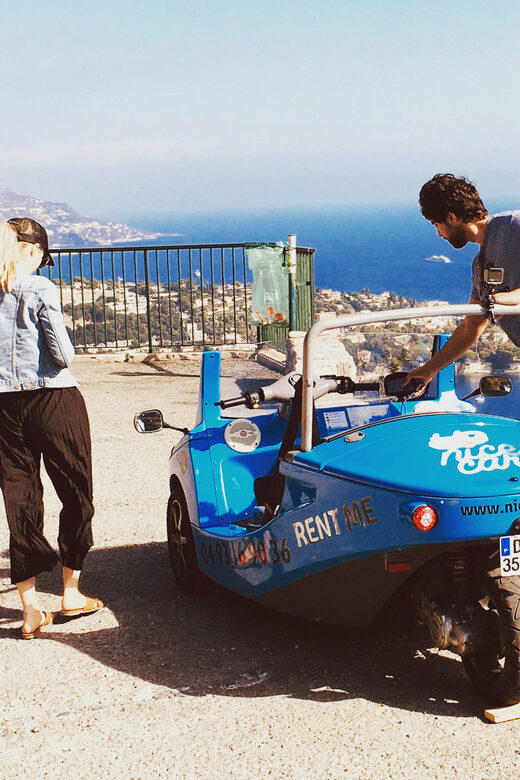 French Riviera Guided Tour by Exclusive Open Top Car - Rolling Out of Nice in an Open-Top 3-Wheel Car