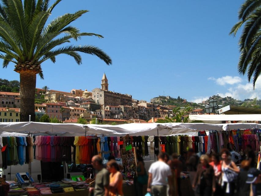 Italian Riviera, French Riviera and Monaco Private Tour - Italian Dolce Vita Market time: leather, handbags, and food stalls