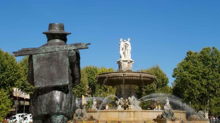Private Day Trip to Provence and Lavender Fields - Aix-en-Provence: fountains, Cours Mirabeau, and a view toward Sainte-Victory